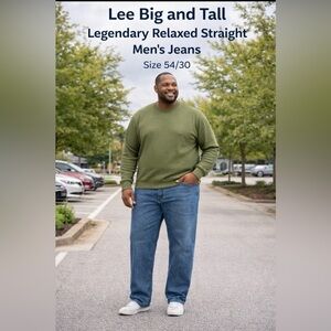 Lee Men's Big & Tall Legendary Relaxed Straight Jeans NWT